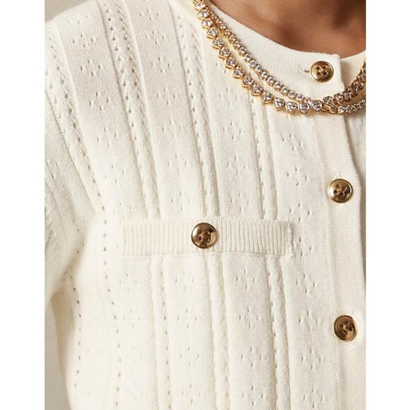 J Crew crewcuts Girl Pointelle Sweater XXS 2 2 3 White Cardigan NWT CD091 J.Crew - Picture 2 of 4